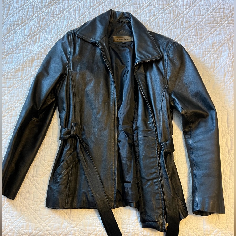 PJM107 - Alamo Uomo, Women’s, Medium, Black leather jacket.